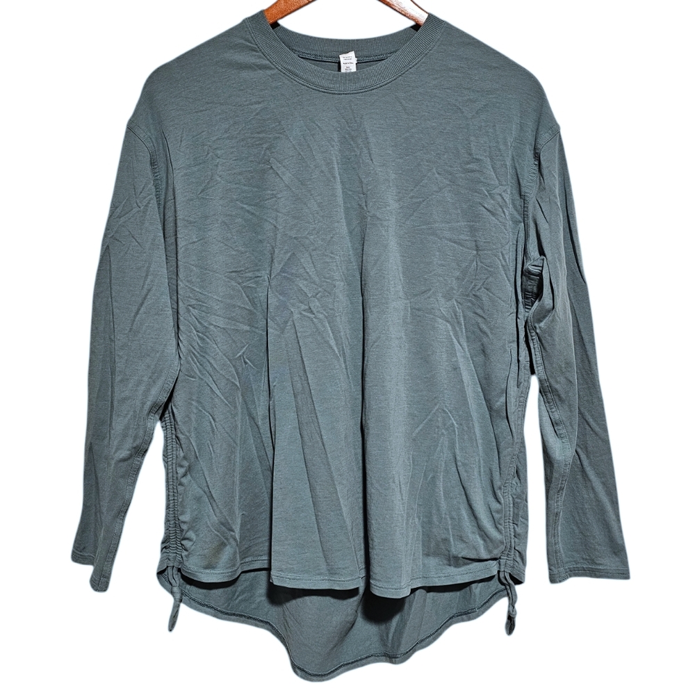 lululemon Pima Cotton Side-Cinch Long Sleeve Shirt Tidewater Teal Size 6